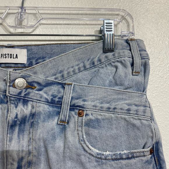 Pistola Blue Bobbie Crossover Jean Shorts Sz 26 - Picture 4 of 14